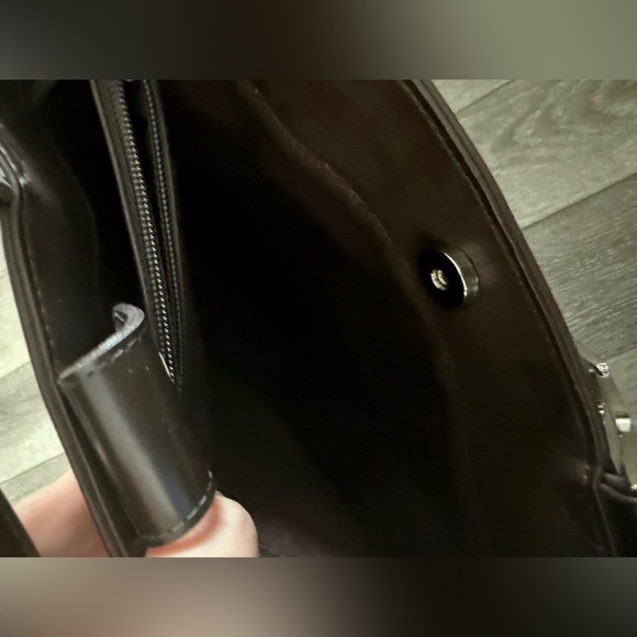 ESprit Vintage Brown Leather snap closure Shoulder Bag Tote Purse Womens - Picture 8 of 9